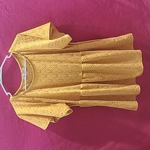 Ces Femme Yellow Eyelet Top